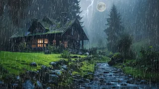 Chuva de Bênçãos para Dormir Bem e Relaxar - Barulho de Chuva Forte e Trovões na Floresta Enevoada