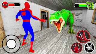 Playing as SpiderMan vs Dinosaur T-Rex in Granny House | 3D Animation Story