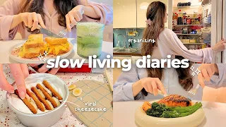 a quiet day cooking at home 🍵 organizing fridge, egg toast, japanese cheesecake