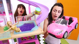 Barbie'nin Dream House havuzunda çatlak var! Sevcan ve Ümit ile eğlenceli kız oyunları
