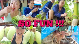 MORNING WORKOUT + FARM LIFE (MANGO PICKING, BAMBOO HARVESTING) + FAMILY CASUAL MUKBANG | SASVlogs