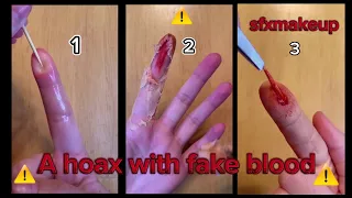 Learn the trick of making a trick with fake blood to fool your friends / Halloween makeup  sfx