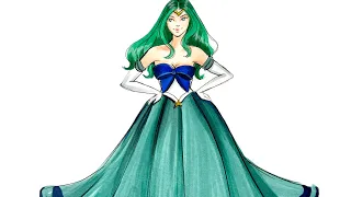 Sailor Neptune, Holly Nichols Illustration#sailormoon #oddlysatisfying #asmr #fashionillustration