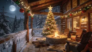 Cozy Christmas Cabin Fireplace Ambience ✨ Relaxing Jazz Instrumental for Sleep & Study