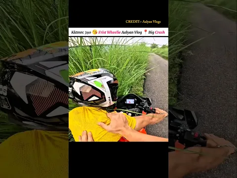 Ktmrc 390  Frist Wheelie 🥵 Aalyan Vlogs 😂 Brother Thotu ||RC390 Crash #shorts #motovlog #rider#crash