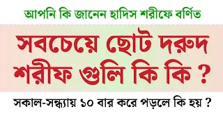 সবচেয়ে ছোট দরুদ শরীফ গুলি কি কি ? সকাল-সন্ধ্যায় ১০ বার পড়লে কি হয় ?
