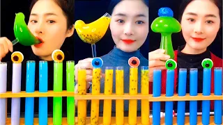 [ASMR]신기한물먹방ASMR DRINKING #ASMRDRINKING#바다포도#눈알젤리물먹방