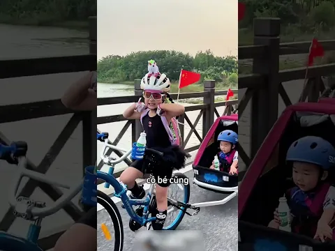 Cô bé đạp xe nhanh hơn cả người lớn nhưng 😳