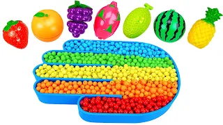 Satisfying Video l How to Make Rainbow Hand From Mixing Beads Into Bathtub Cutting ASMR