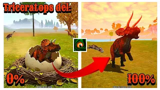 🔴Intenté crecer al "Triceratops del 0% al 100%..y esto paso🦖😱...#goldenpato #thecursedisle #dinosaur
