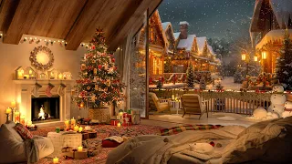 Countdown to Cozy Nights | Christmas Jazz in Your Bedroom with Snowflakes and Fireside Serenity 🕯️🎄