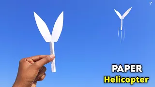 how to make paper helicopter which flies , no glue no tape paper plane , best flying paper plane