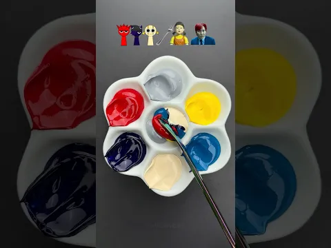 Squid Game vs Sprunki guess the mixed color #satisfying #colormixing #sprunki