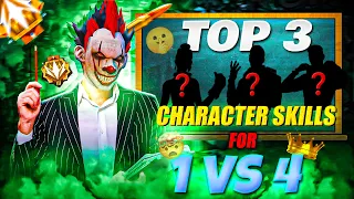 Top 3 Secret 🤫 Character Skills For 1 VS 4 | Tips & Tricks 🤯 | Jaswant FreeFire