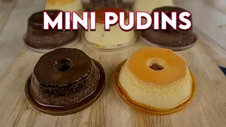 Mini Pudim para Vender (na Forminha Forneável) - Pudim de Leite e Chocolate