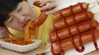 소세지가 땡겨서 그만.. 신전로제떡볶이 Sorry, I really wanted to eat sausage. Rose tteokbokki... Cinema Mukbang