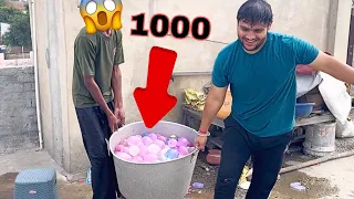 1000 WATER BALLOONS HOLI 2025😱