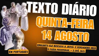 🟠 Texto diário de hoje em português ✅ Quinta-feira 14 de agosto 2025