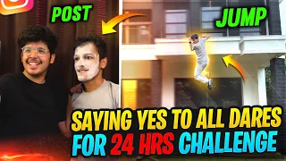 Saying Yes To All Dares For 24 Hrs In Bootcamp 😱 || Jump From 1st Floor Gone Wrong ||