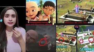 Penampakan di film Upin Ipin⚠️Kuburan ibu upin ipin berpindah😱 #horrorstories #upinipin #fypp