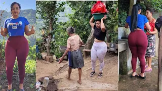 Personas que venían de cortar café,fueron beneficiarias con una canasta Navideña ,no se lo esperaban
