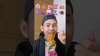 ASMR MUKBANG PINK PURPLE EMOJI  | RANDO FOOD MUKBANG ASMR EMOJI 🩷💜