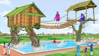 बाँस घर स्विमिंग पूल Primitive Bamboo House Swimming Pool Comedy Video हिंदी कहानिया Hindi Kahaniya