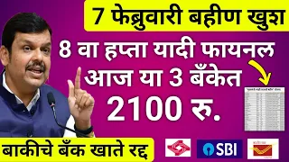 महिलां खुश आज या बँकेत 2100 रुपये येणार |Ladaki Bahin yojana|ladaki bahini yojana new update