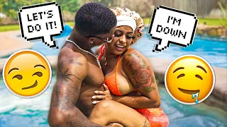 ASKING MY WIFE TO DO “IT” IN THE SWIMMING POOL PRANK **GETS SPICY**