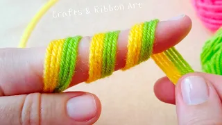 It's so Beautiful !! Unique Flower Craft Ideas with Wool -Hand Embroidery Amazing Trick -Sewing Hack