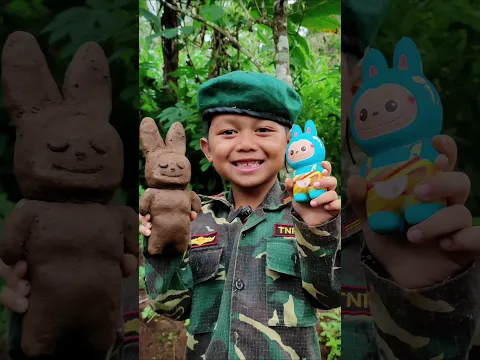 Make Labubu From Clay #Labubu #bushcraft #shorts #camping #outdoors
