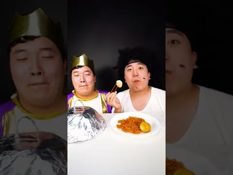 spicy noodle challenge 🔥 Steal and eat Kielbasa Sausage Mukbang #shorts