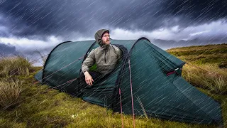 The WORST STORM Hits! CAMPING In Heavy Rain on Mountain - Caught in a Rainstorm 