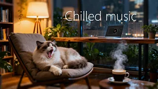 Study With Cat for 2 Hours | Soothing and Relaxing + Rain⛈️ /Learning, Work, Pomodoro 25-5
