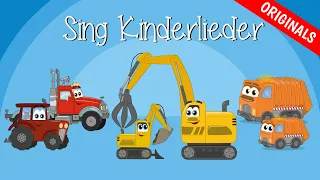 🚜Fahrzeuglieder-Mix 1: Traktor, Bagger, LKW, Müllauto | Emmalu | Sing Kinderlieder