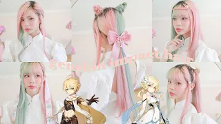 easy daily hairstyles inspired by genshin impact part 2! (ganyu, hutao, la signora, + more) 😳🤲🏻💎