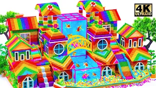 Satisfying Video | Build Water Park Mansion & Tallest Swimming Pool From Magnetic Balls For Pets