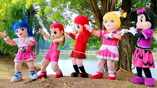 Badut TikTok 5 Badut Mascot Lucu 😀 Joget Tik Tok Badut Minnie Mouse Sakura Jill Chang'e Miya Mascots