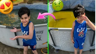 واخيراااا نظفنا مسبح مجودي 😍🔥| سبح بالمسبح وفرحته ما تنوصف 😳🤣