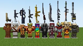 which TaCZ gun and Armor is the STRONGEST against MINECRAFT MOBS ? version 2.
