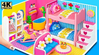 Build Super Cute House with Bunk Bed for Two from Polymer Clay ❤️ DIY Miniature Cardboard House