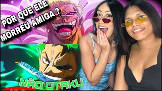 MINHA AMIGA NÃO OTAKU REAGINDO AO Rap do Zoro- O MAIOR ESPADACHIM DO MUNDO| Rap do Doflamingo UM REI