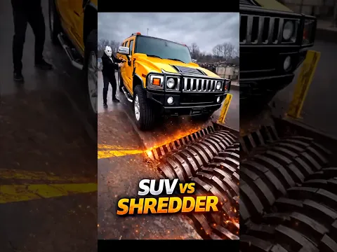 Что будет если внедорожник засунуть в огромный шредер? 😱