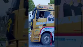 The most beautiful woman in the world driving a truck