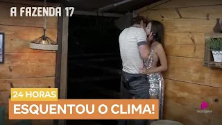 Primeiro casal? Matheus e Duda protagonizam beijo em A Fazenda 17