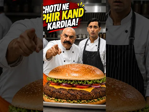 20 Foot Burger Banaate Banaate Chotu Ne Chef Ka Dimaag Kharab Kar Diya! #shorts #viral #shortvideo