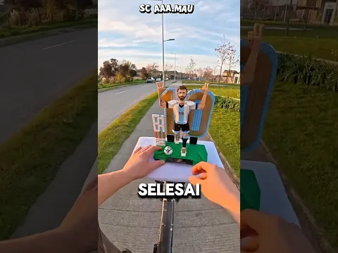 Tantangan nyusun lego diatas sepeda‼️😱 #shorts