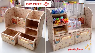 Cardboard craft ideas for decoration / Decor Bàn Học // DIY/CRAFT//Hoài Nanu