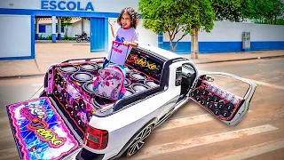 BUSQUEI MINHA FILHA NA ESCOLA COM A SAVEIRO LOTADA DE SOM !