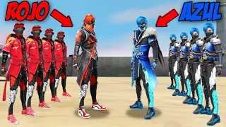 ROJO vs AZUL PVP en FREE FIRE! 😂 *gracioso* MOMENTOS GRACIOSOS FREE FIRE